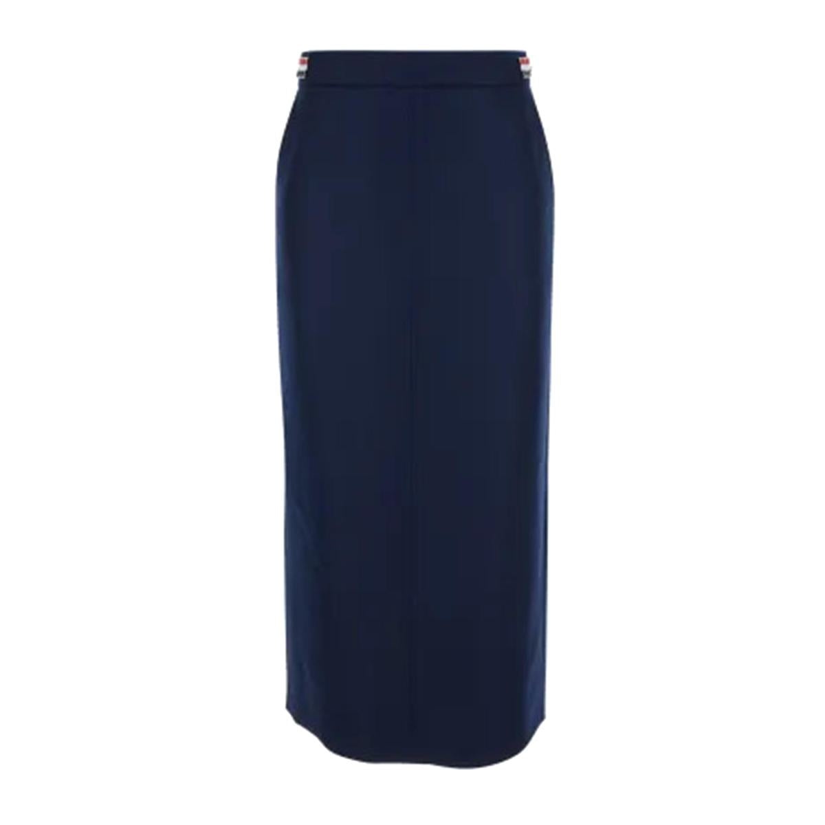 【送料&関税込】Thom Browne Calf Legth Side Tab Skirt In Sol Thom Browne Thom Browne Calf Length Side Tab Skirt | baltini