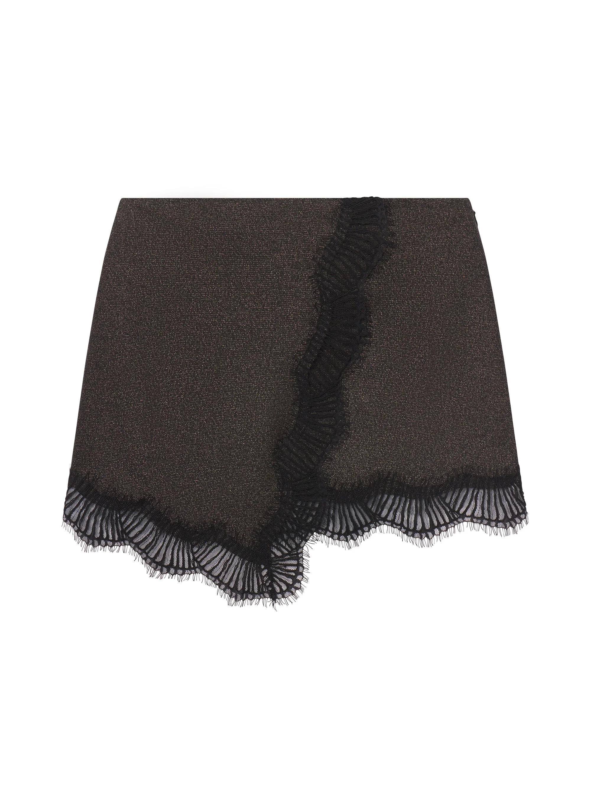 Sophia Wool Marled and Lace Mini Skirt - 1