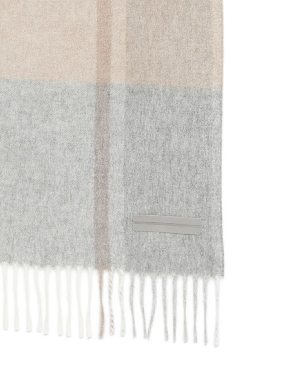 checked fringed scarf - 2