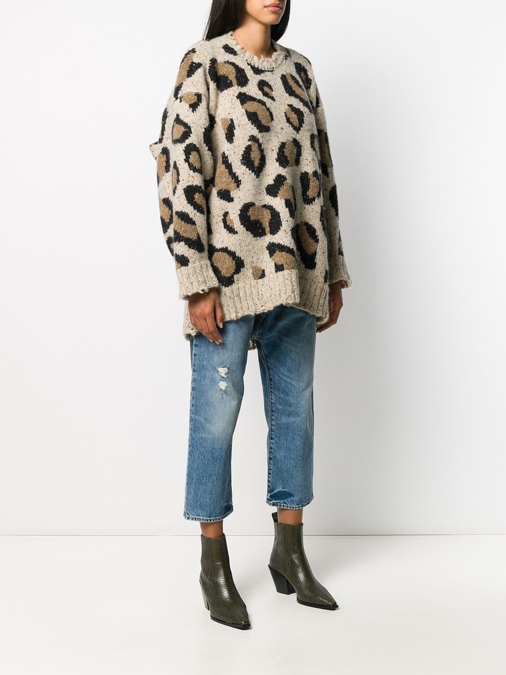 R13 long leopard cardigan store