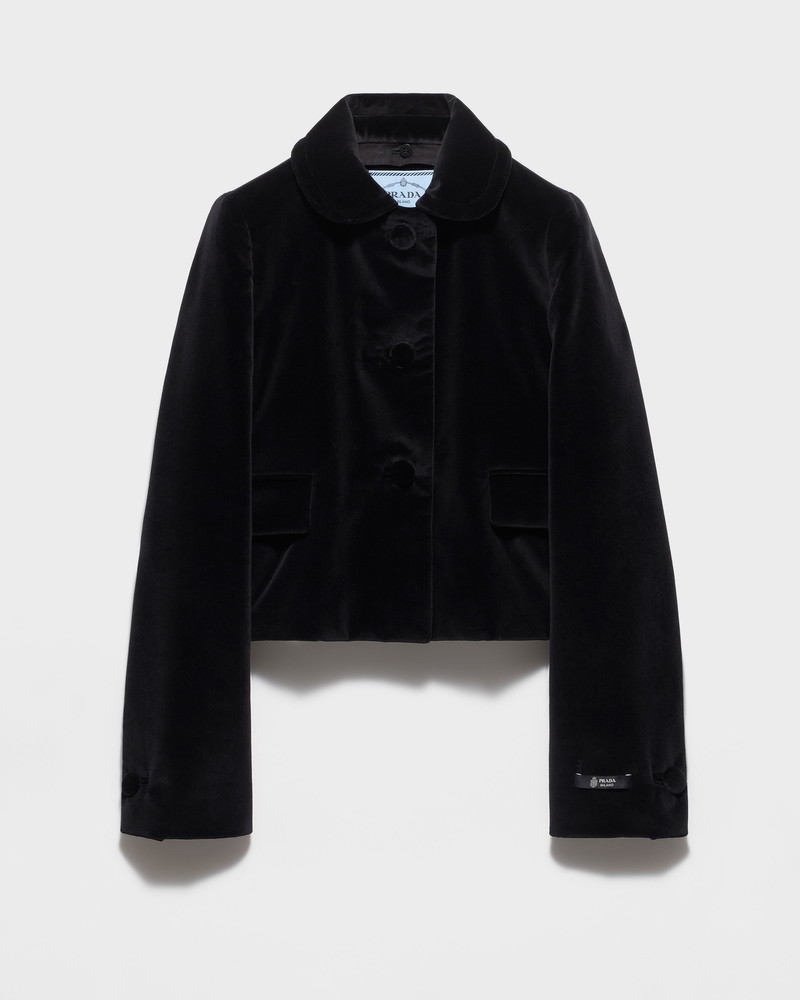 Single-breasted velvet jacket 1