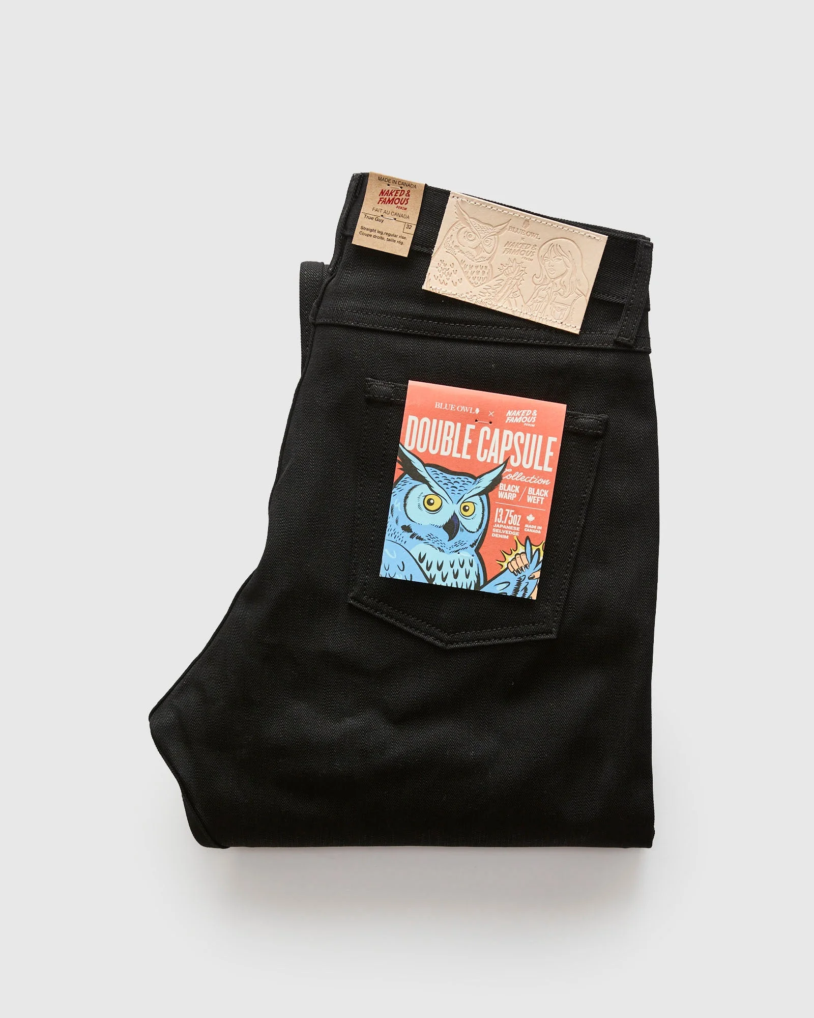 "Double Capsule Collection" 13.75oz Double Black Slub Selvedge Denim - True Guy Fit - 1