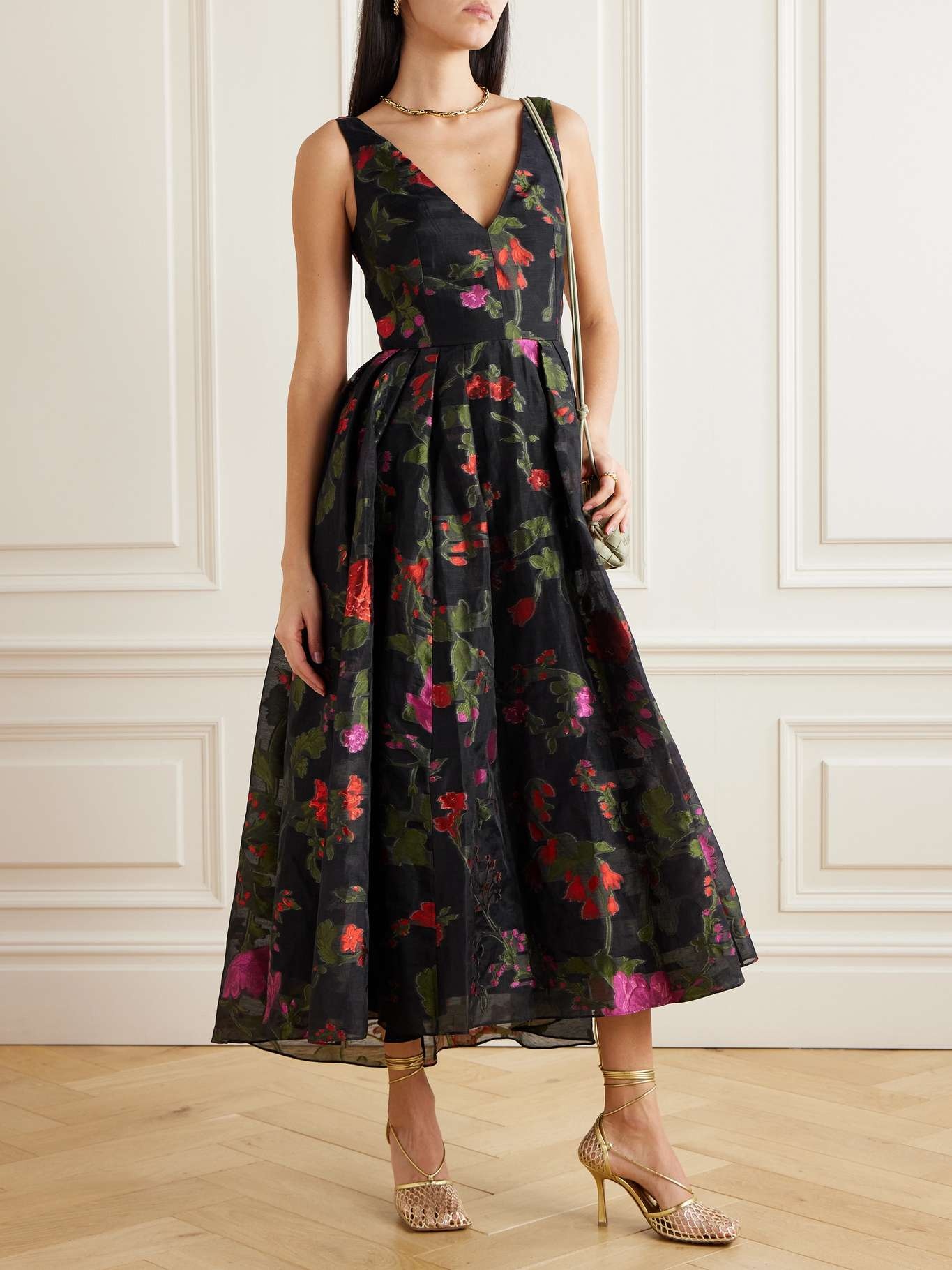 Fil-coupé organza midi dress - 2