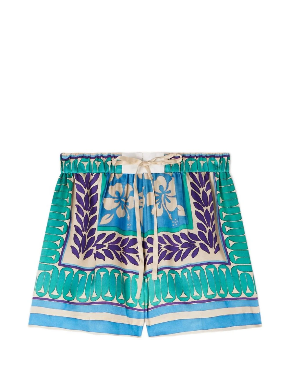 floral cord short shorts - 1