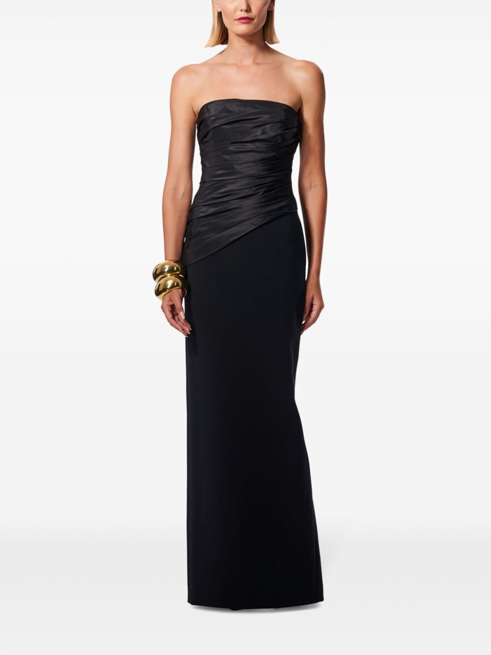 strapless ruched bodice gown - 2