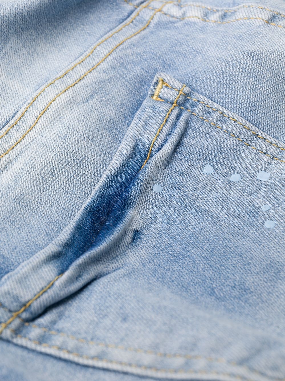 faded embroidered detail jeans - 7
