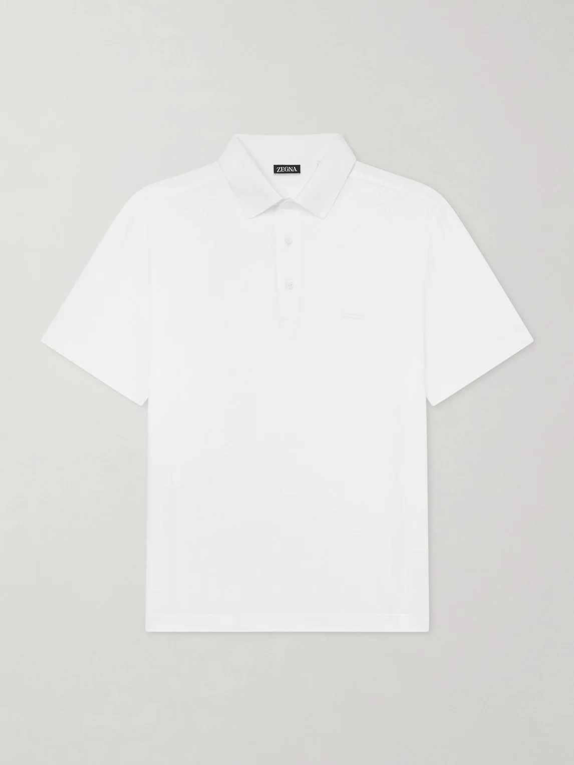 Knitted Cotton-Piqué Polo Shirt - 1