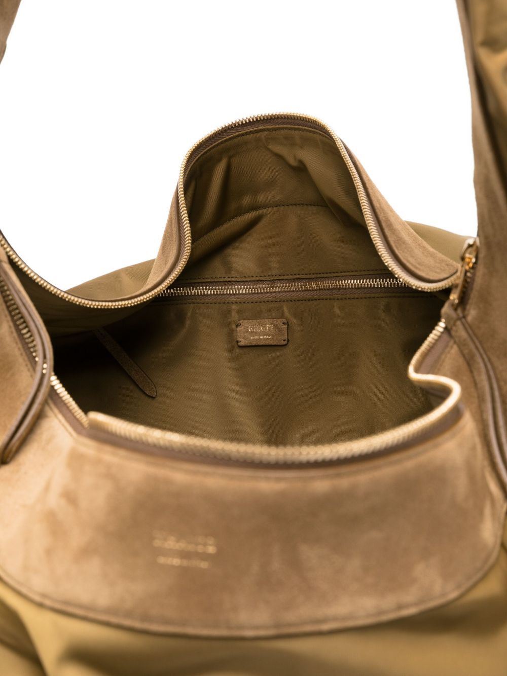 suede-trimmed shoulder bag - 5