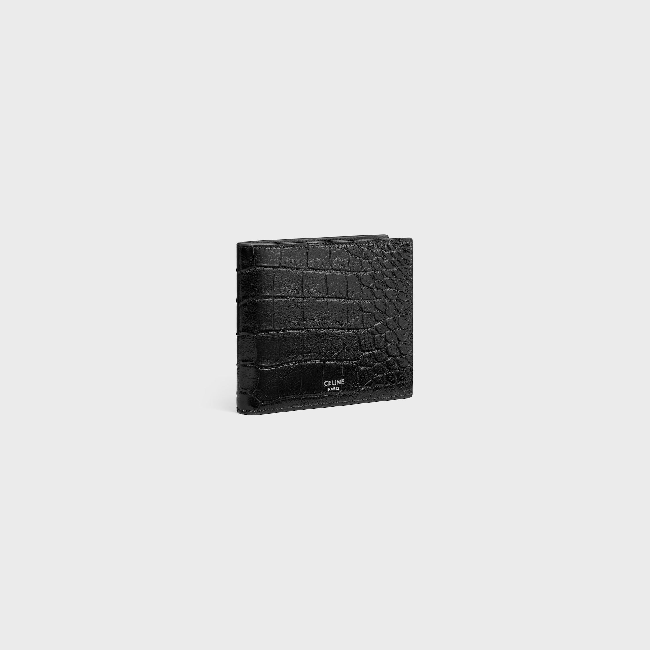 Bi-fold Wallet with Coin Compartment in Crocodile Embossed Calfskin - 3
