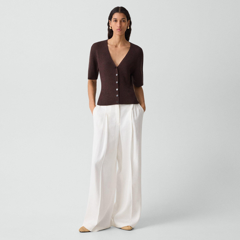 Theory Slim Cardigan in Ribbed Cotton outlook