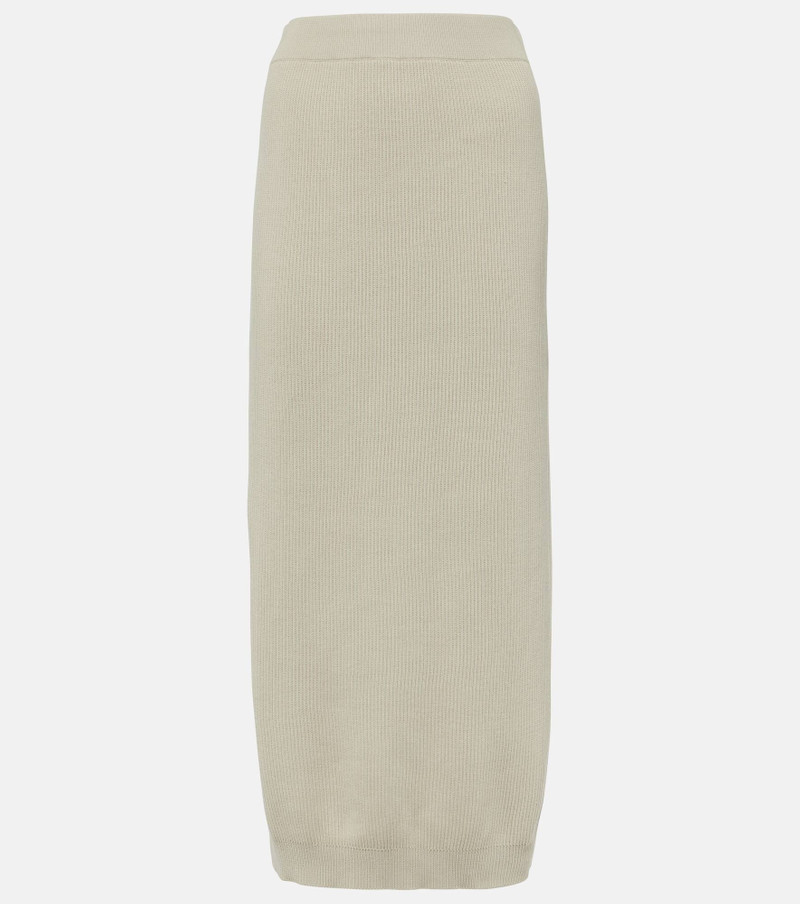 ribbed-knit midi skirt - 1