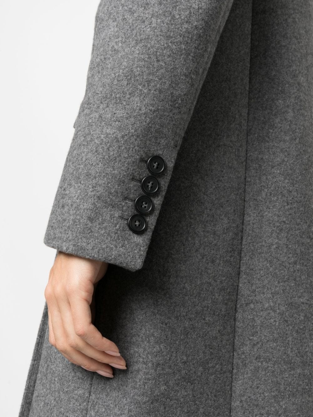 double-breasted wool-cashmere coat - 5