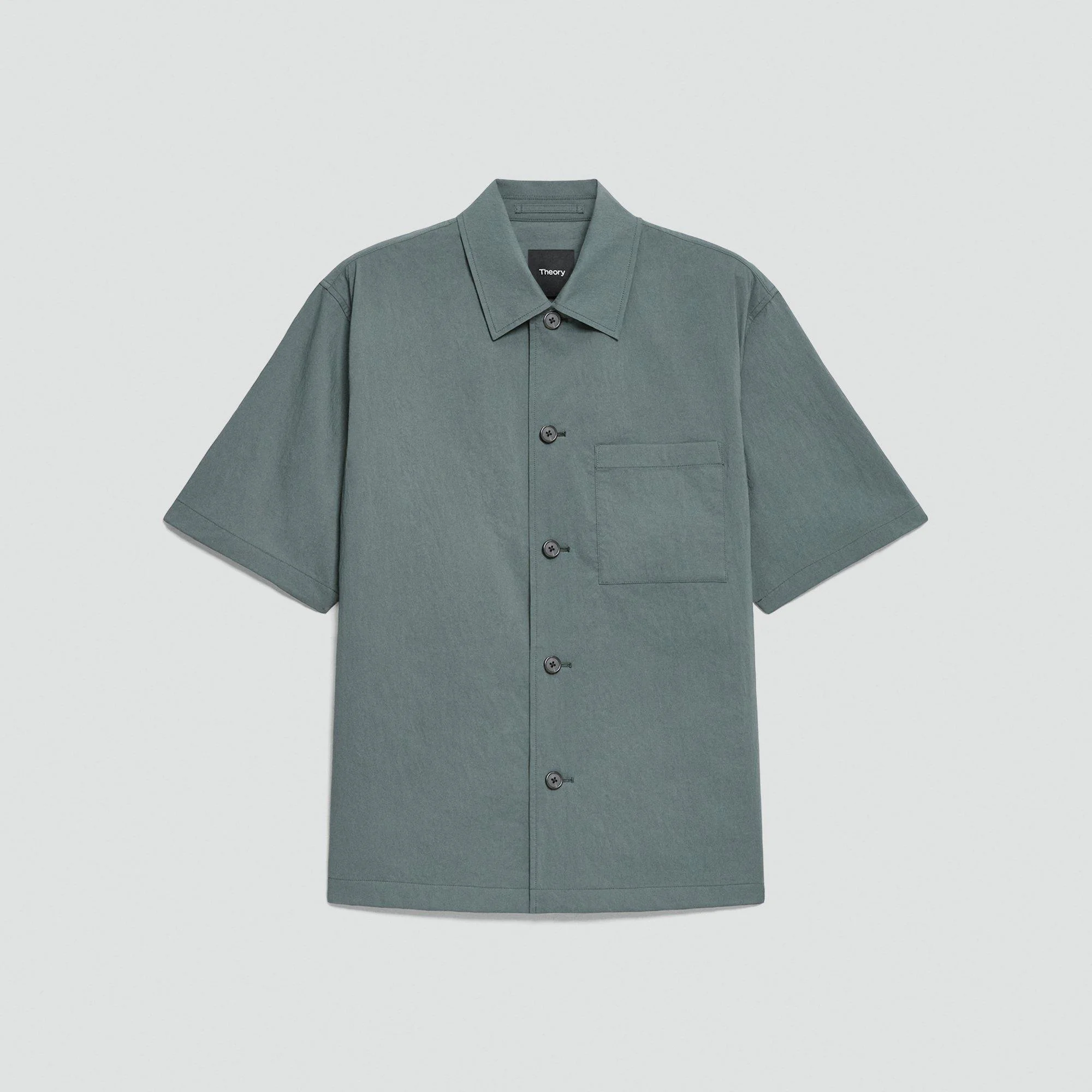 Short-Sleeve Overshirt in Textured Nylon - 1