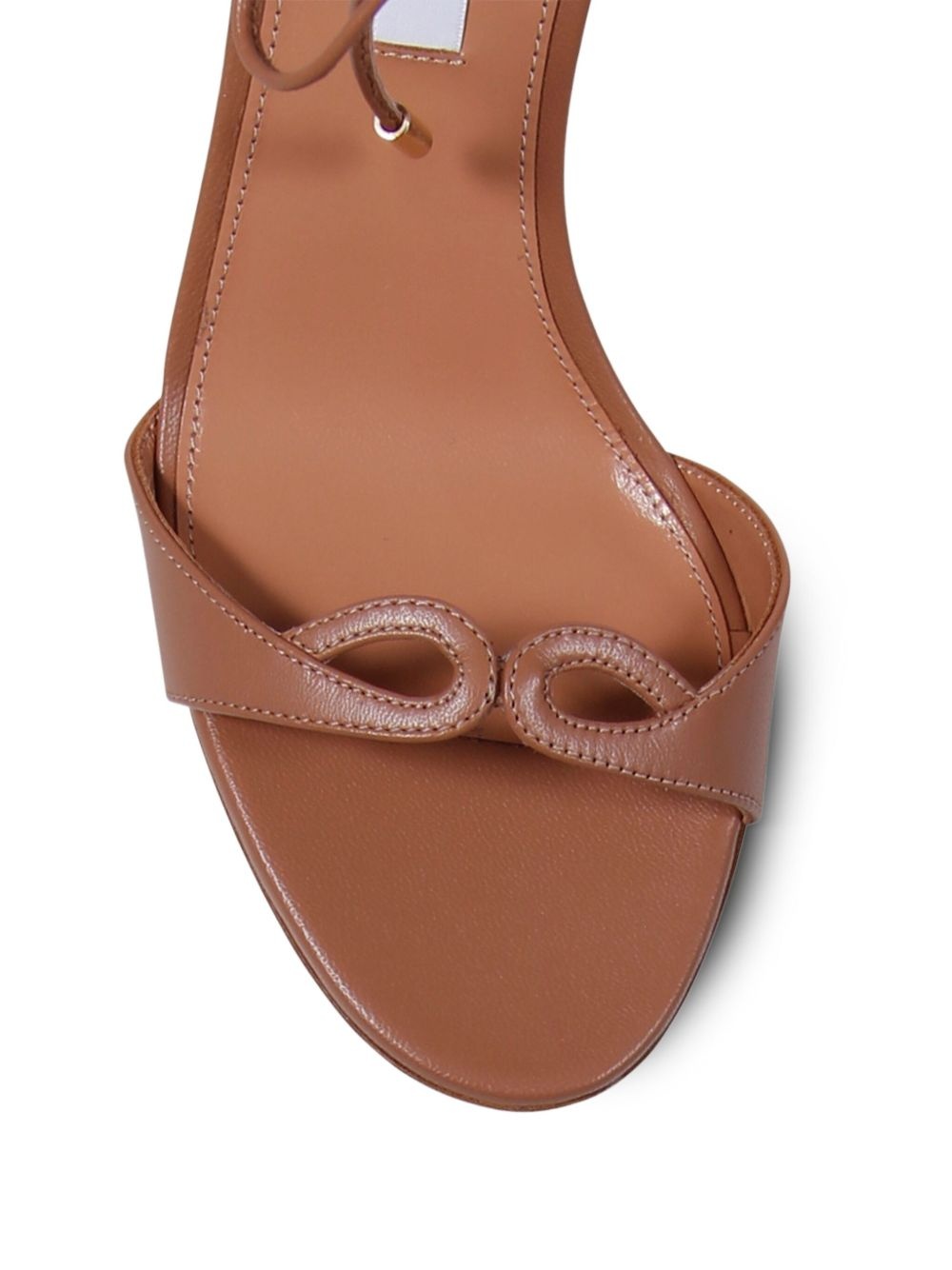 85mm leather heeled sandals - 4