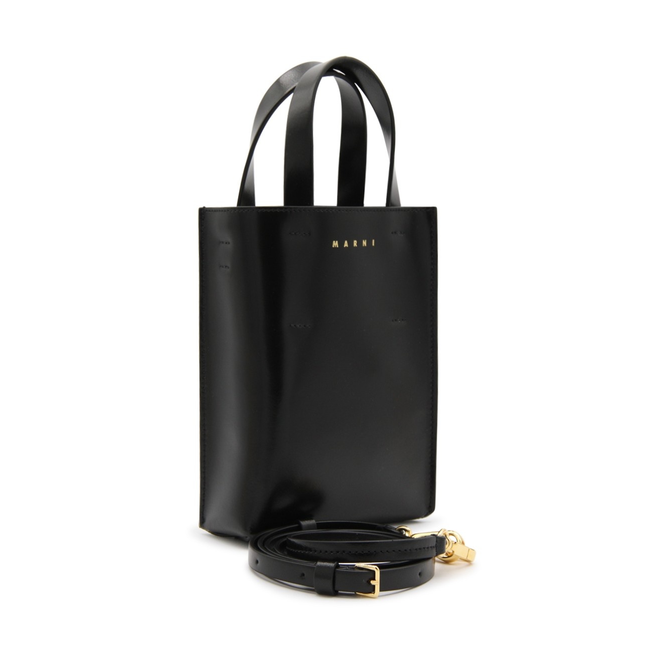 black leather museo nano bag - 2