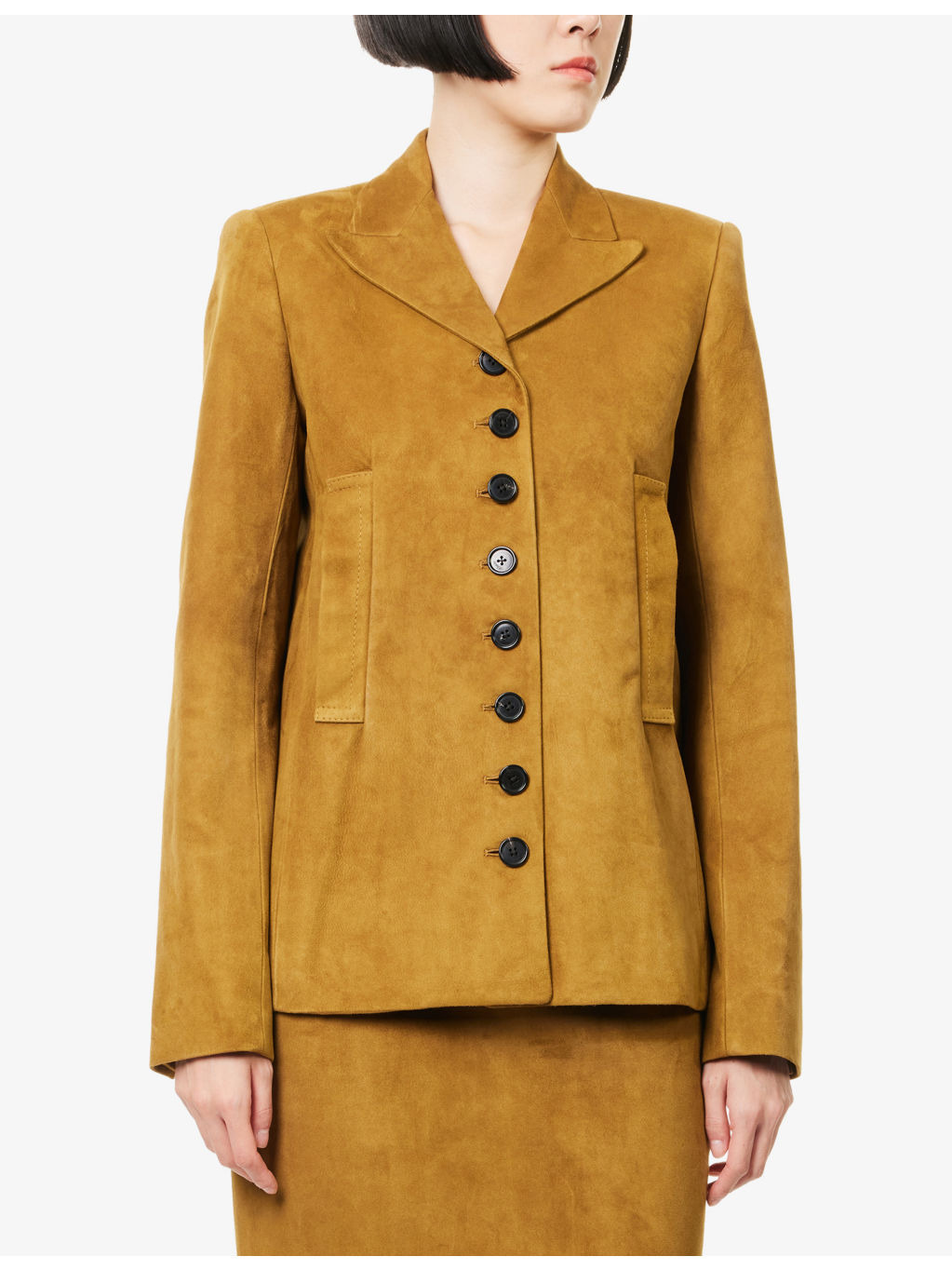 Saraphina Peak-Lapels Suede Jacket - 3