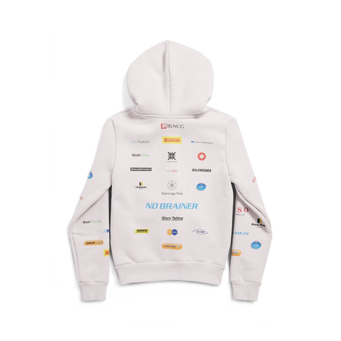 Business English Zip-up Hoodie Small Fit in Off White - 6