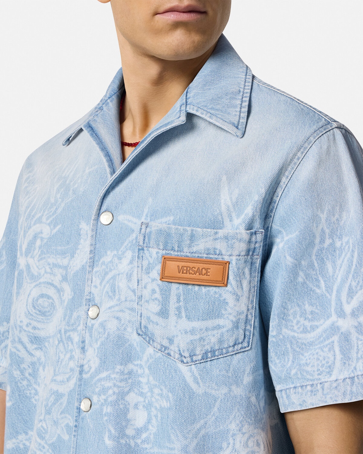 Lasered Barocco Sea Denim Overshirt - 3