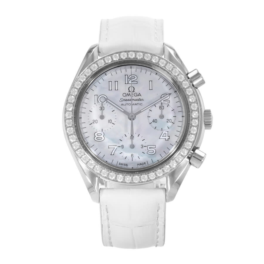 Pre-owned Omega Speedmaster Chronograph Automatic Diamond Ladies Watch 3815.70.36 - 2