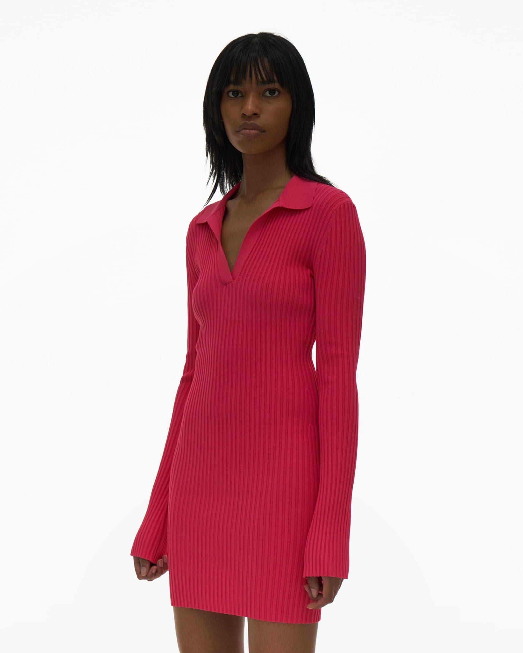 RIBBED POLO DRESS - 5