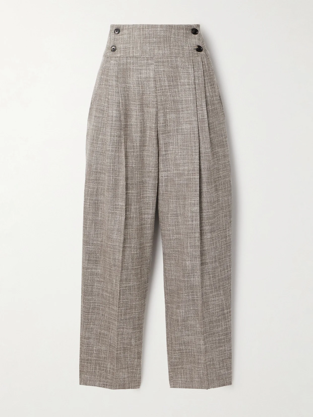 Pleated Wool-blend Tapered Pants - 1