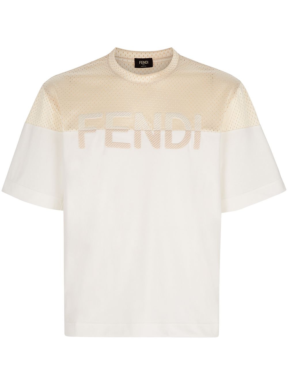 logo-embroidered mesh T-shirt - 1