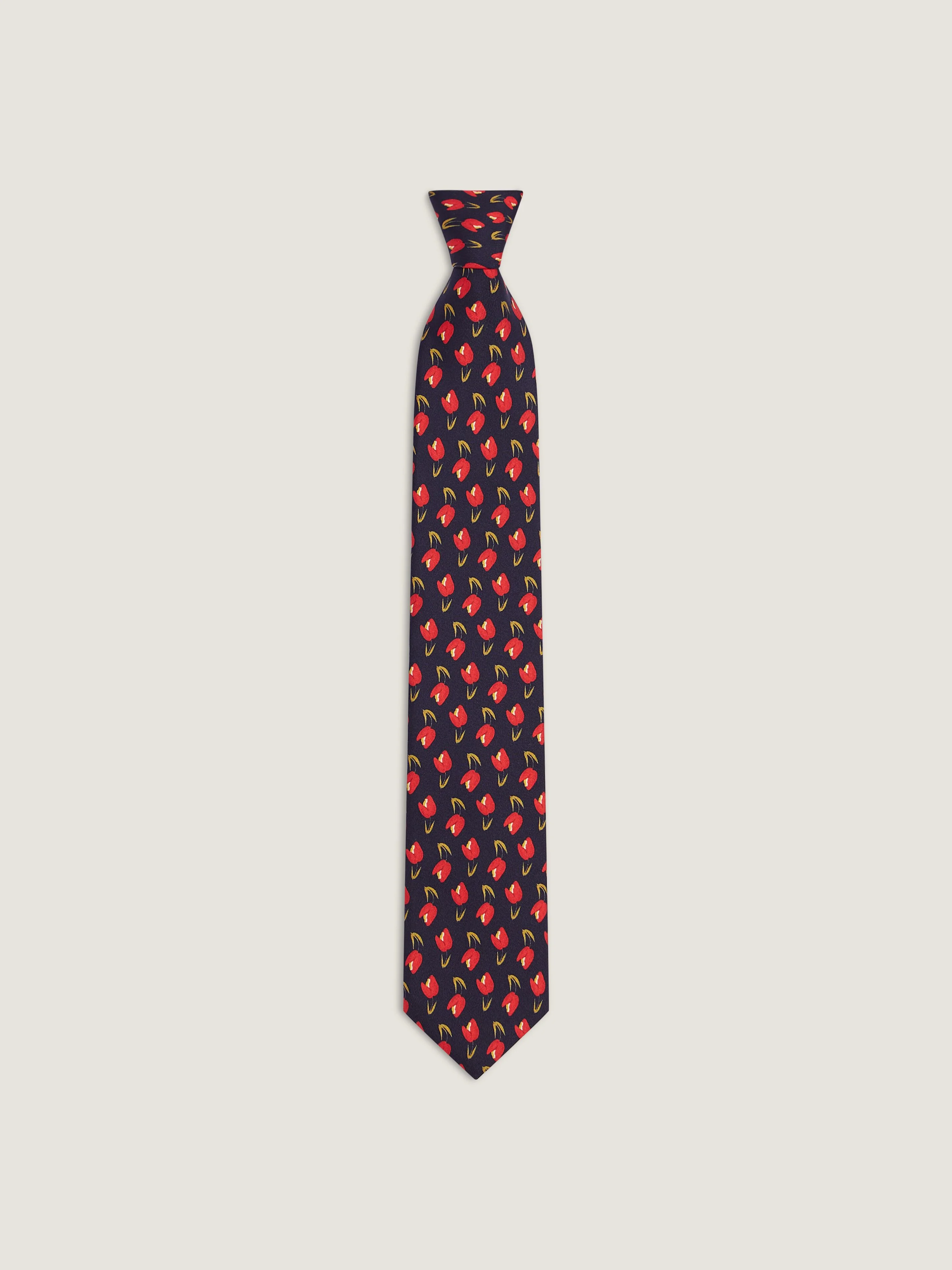 TIE IN SILK WITH TULIP PRINT - 1