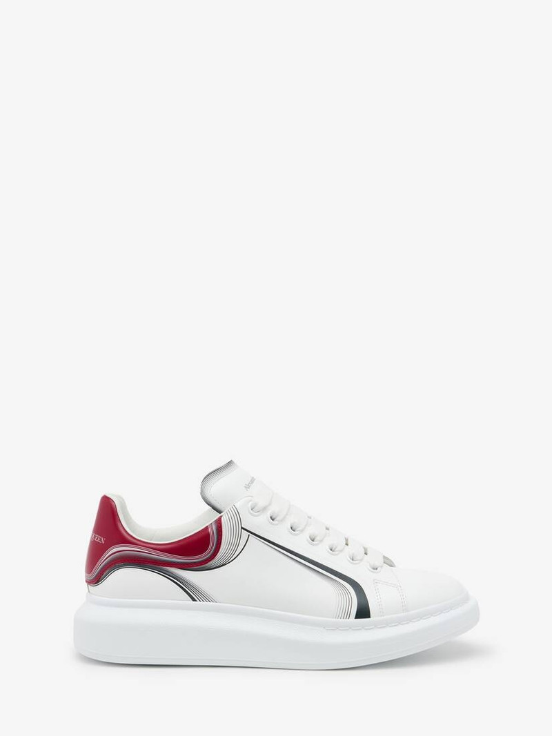 Men's Oversized Sneaker in White/garnet - 1