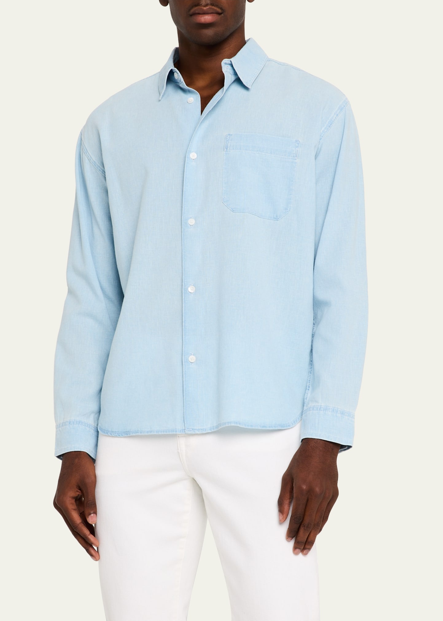 Men's Chambray Button-Down Shirt - 4