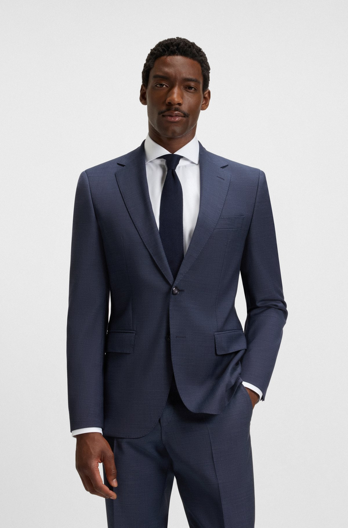 REGULAR-FIT SUIT IN MICRO-PATTERNED WOOL - 2