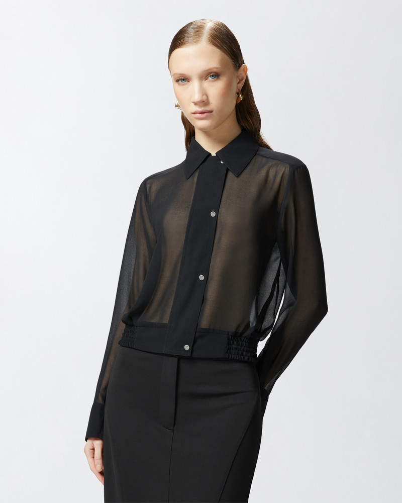 PINKO LIGHTWEIGHT BOMBER BLOUSE IN GEORGETTE outlook
