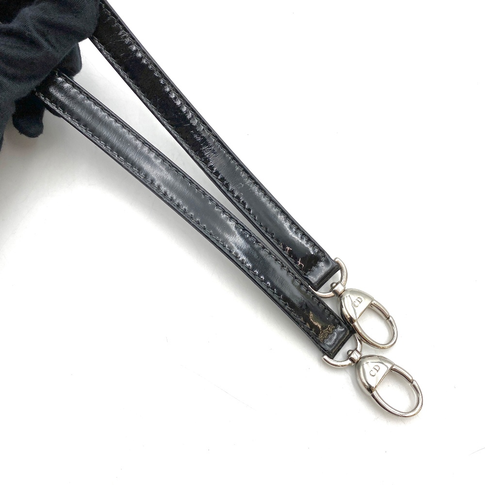 Christian - Christian Dior Black Patent Lady Bag Large - 9