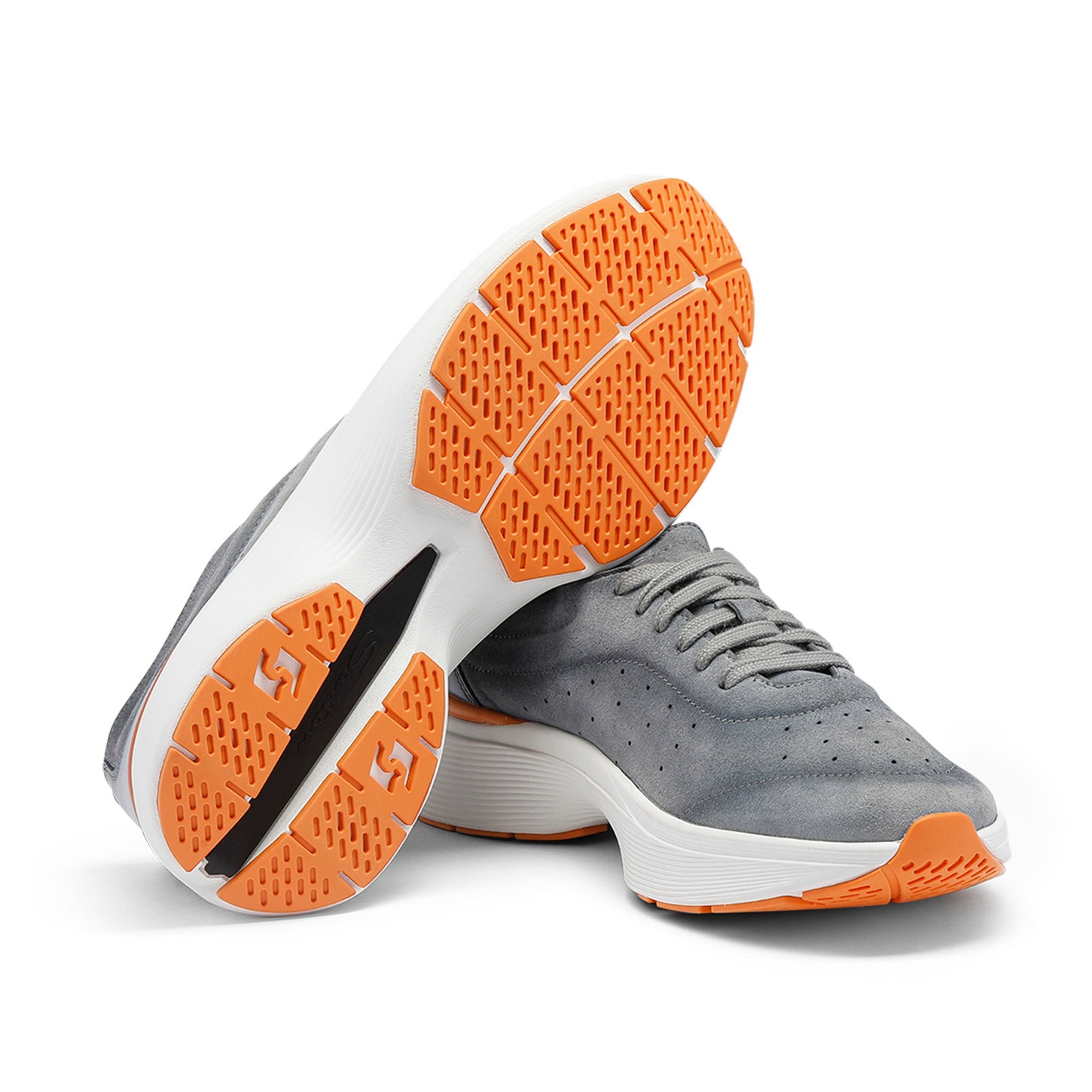 Men's light blue suede and leather Bounce sneaker - 4
