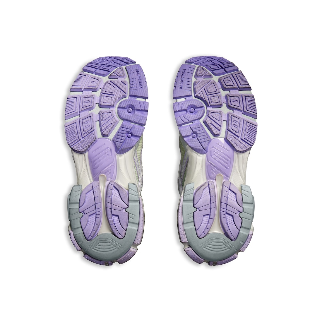 Women's Runner Gradient Sneaker  in White/grey/purple/neon Yellow - 7