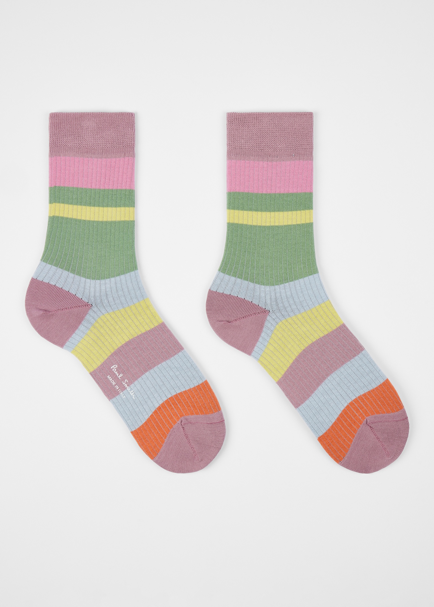 Women's Ribbed Multi Colour Stripe Socks - 2