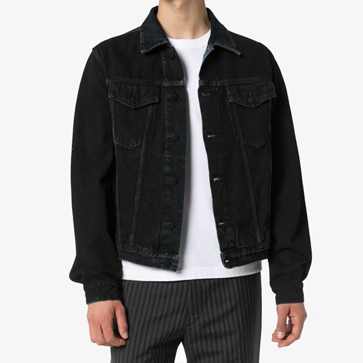 Off-White FW20 Arrow Printed Denim Jacket Men Black OMYE054E20DEN0031049 - 3