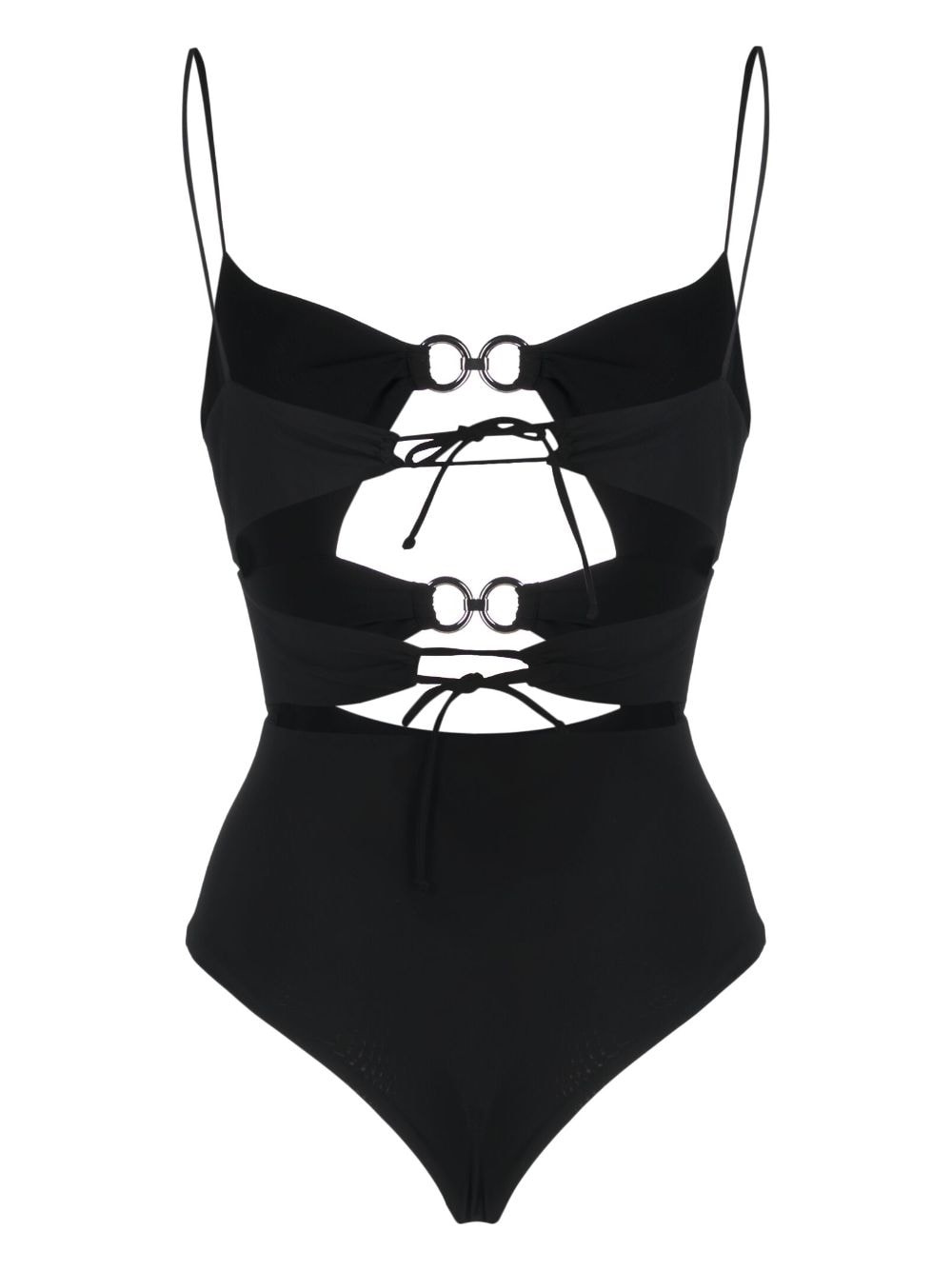 ring-embellished cut-out swimsuit - 2