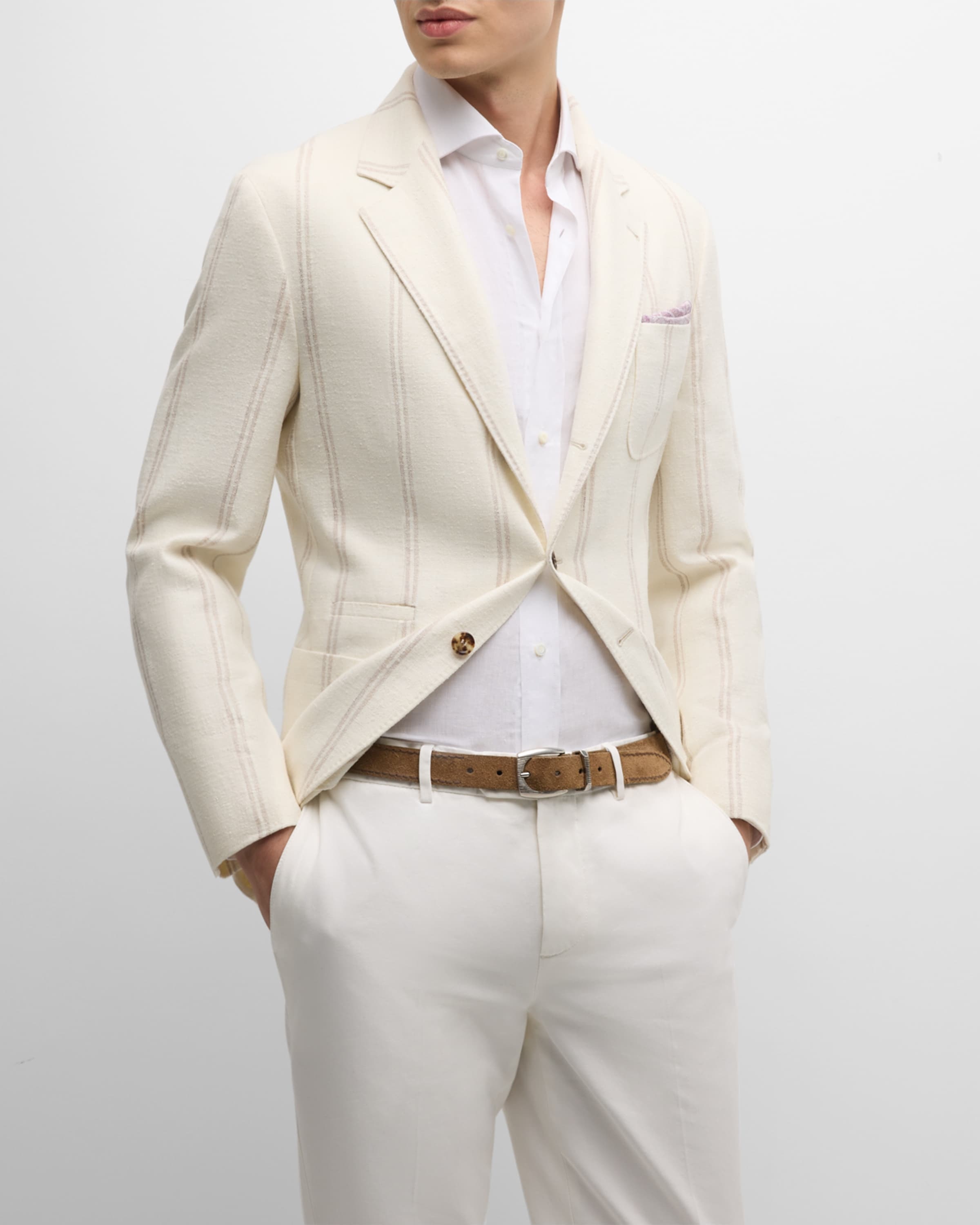 Men's Summer Boucle Double-Stripe Sport Coat - 2