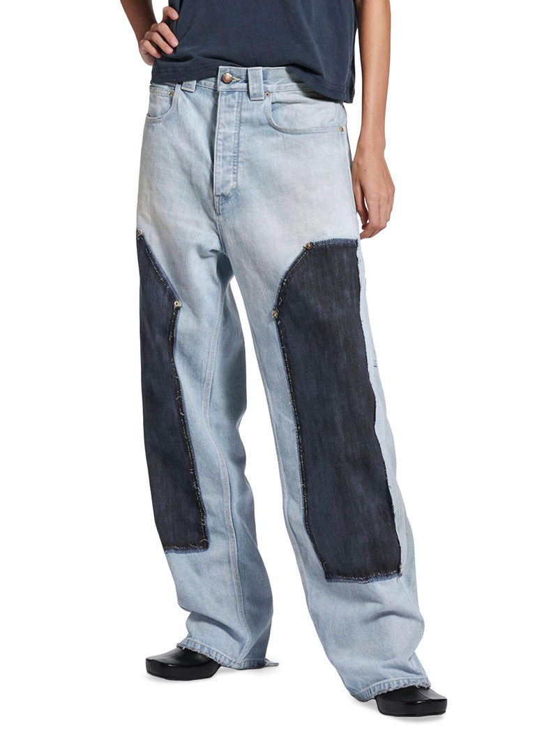Women's Ripped Off Loose Fit Jeans - Light Blue 3