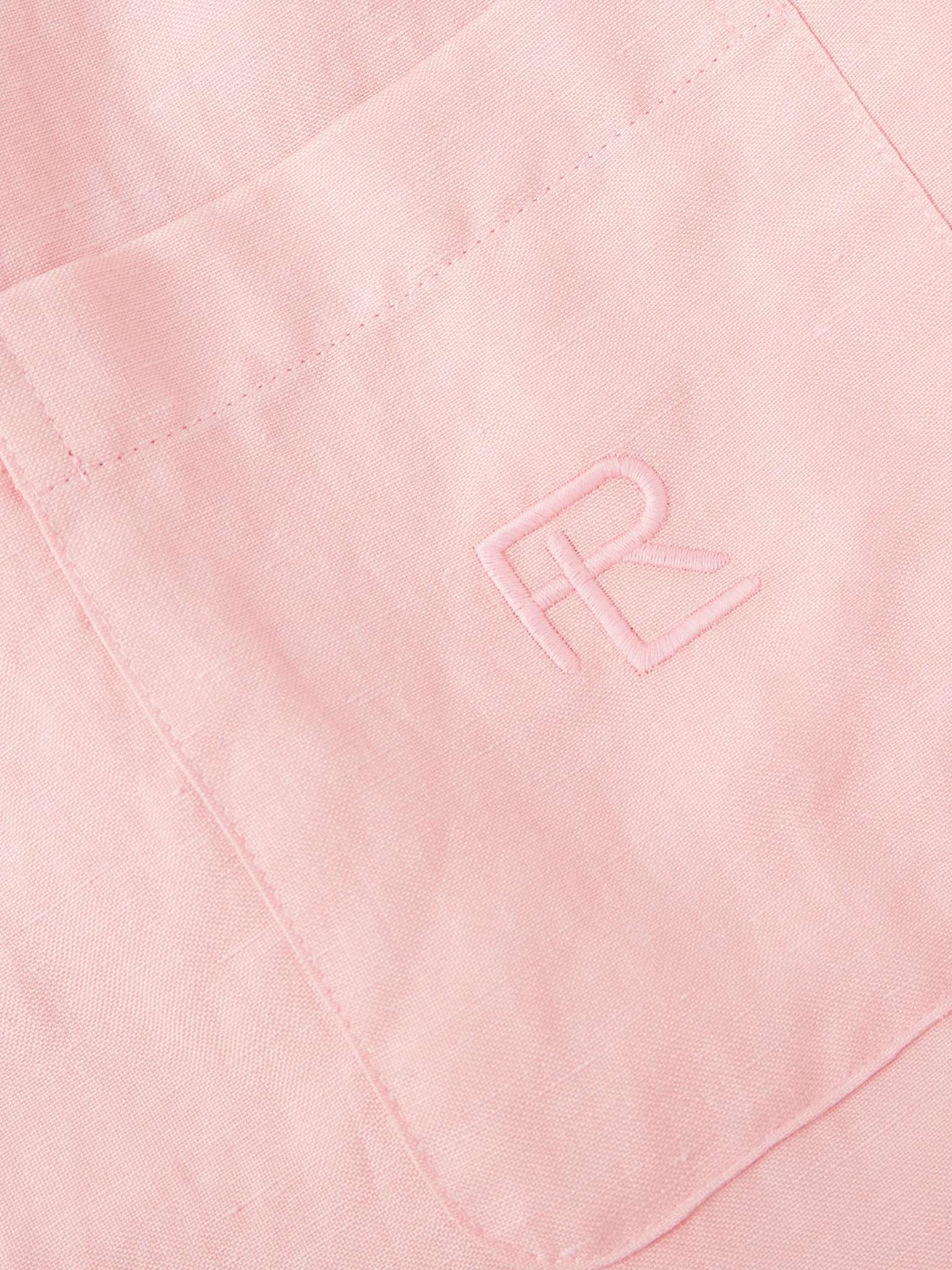 Ryland Logo-Embroidered Silk and Linen-Blend Shirt - 5