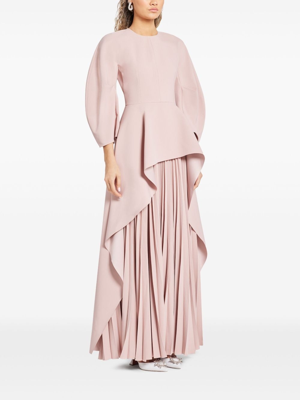 Maia draped pleated gown - 3