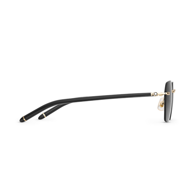 Montblanc Squared Sunglasses with Gold Colored Metal Frame outlook