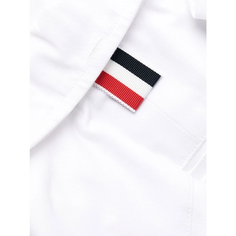 Thom Browne WHITE OXFORD COTTON DRESS WITH SILK TWILL