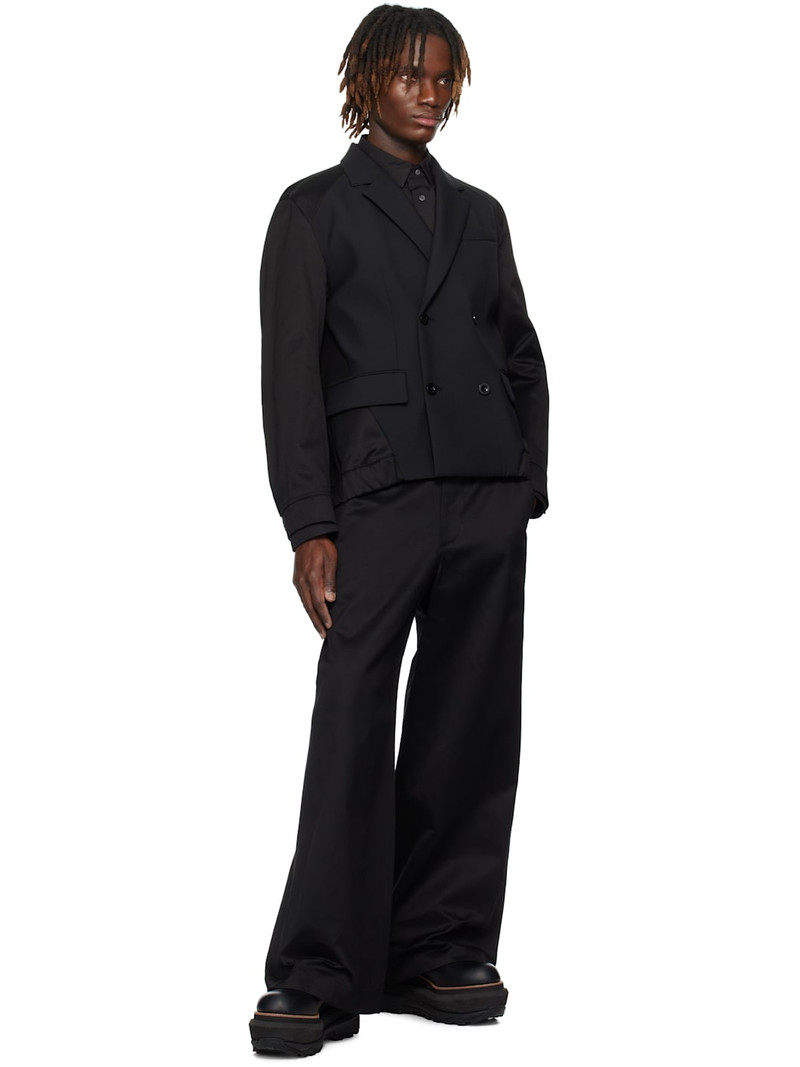 sacai Black Suiting Bonding Mix Blazer outlook