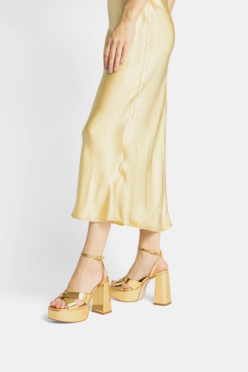 Dolly X Platform Sandal In Gold Specchio 5