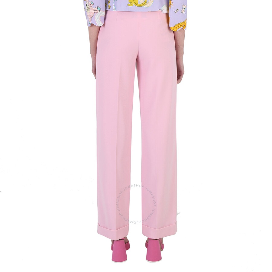 Moschino Ladies Pink Straight-Leg Trousers - 5