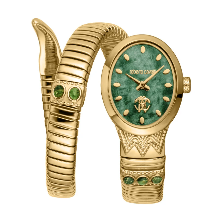 Roberto Cavalli Serpente Ornato Green Dial Ladies Watch RC5L104M0025 - 1