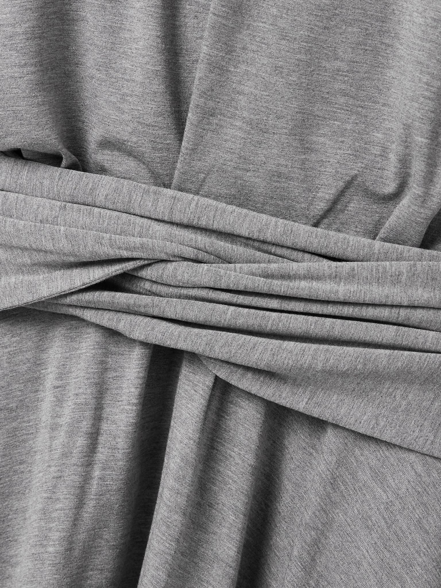 Gathered cotton-jersey midi dress Gray - 4