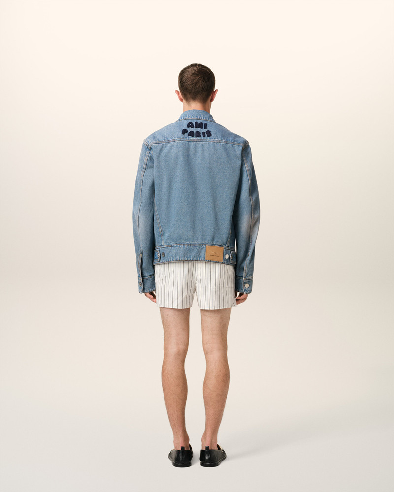 BLUE COTTON AMI PARIS TRUCKER JACKET 5
