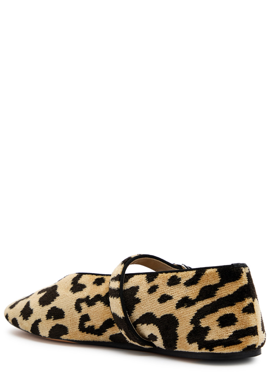 LE Monde Beryl Stella Leopard-print Velvet Ballet Flats - 2